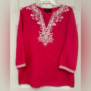 Jones New York Pink Embroidered Women's Top